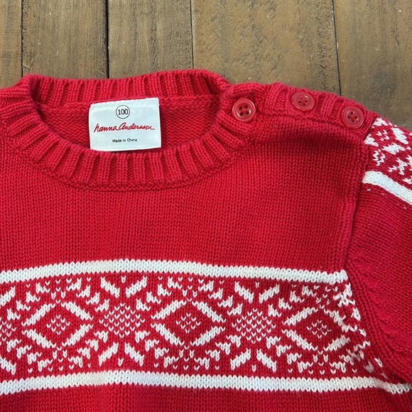 Hanna andersson red fairisle sweater - Picture 3 of 5